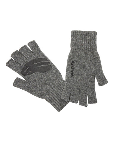 SIMMS WOOL HALF FINGER GLOVES STEEL