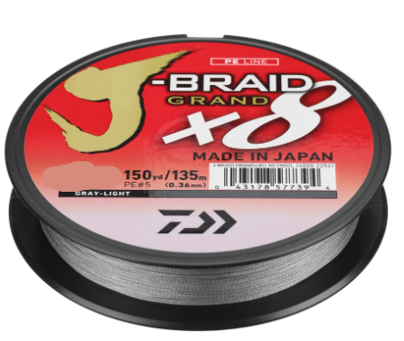 Daiwa J-Braid Grand 8X Gray-Light 150yds