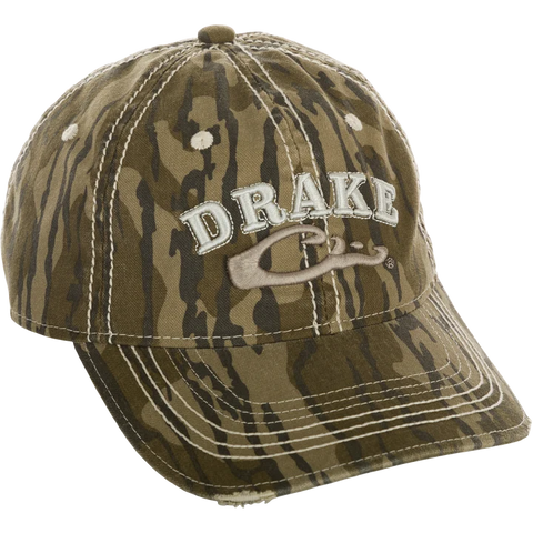 DRAKE DISTRESSED 6 PANEL BALL CAP OG BOTTOMLAND