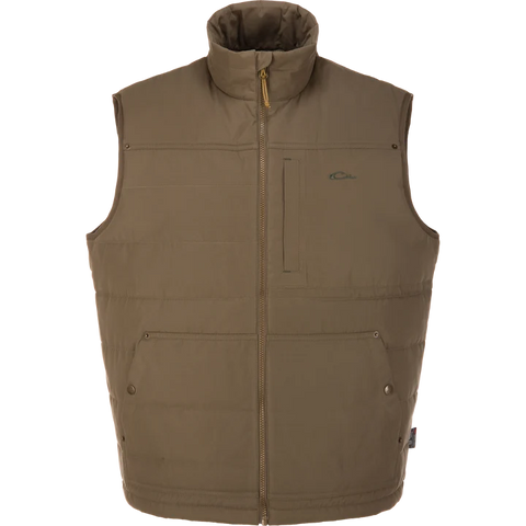 DRAKE Delta Featherless Down Vest Brown