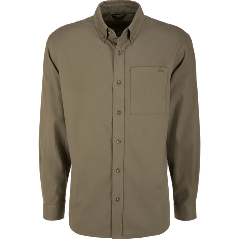 DRAKE Autumn Flannel Shirt Deep Lichen Green