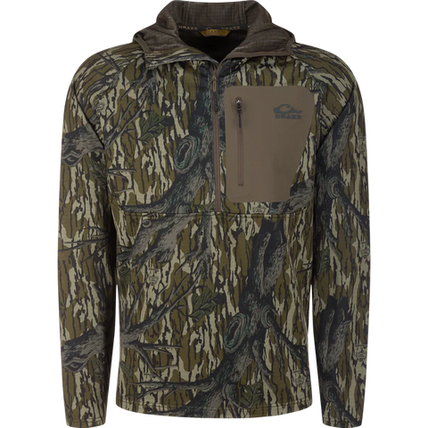 DRAKE Grid Fleece Half Zip Hoodie Treestand
