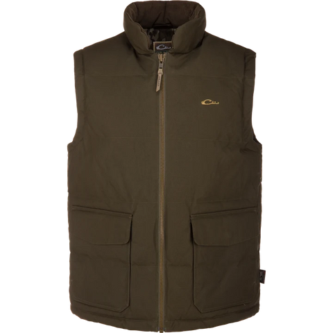 DRAKE Featherless Down Dry Waxed Cotton Vest