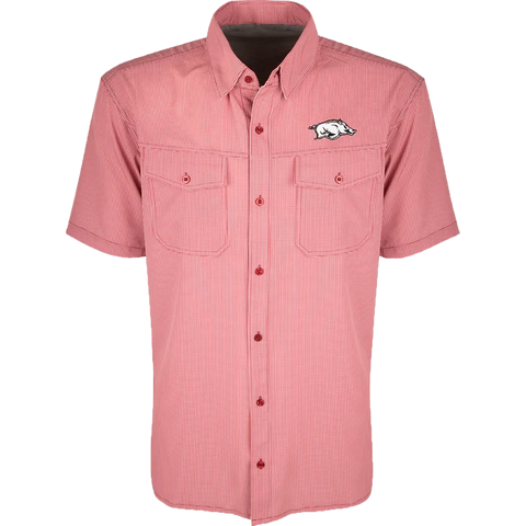 DRAKE SHORT SLEEVE TRAVELERS SHIRT ARKANSAS CARDINAL XXLARGE