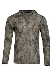 NATURAL GEAR HOODED LONG SLEEVE T-SHIRT