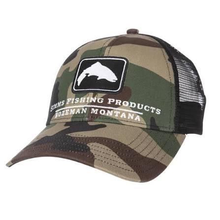 SIMMS TROUT ICON TRUCKER WOODLAND CAMO