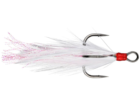Gamakatsu Treble Hooks Feathered White/Red